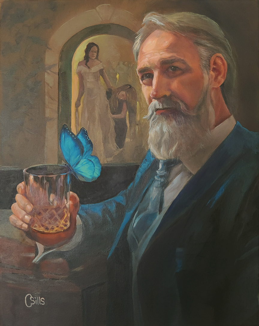 Father of the Bride — commissioned portrait by Carl Sills