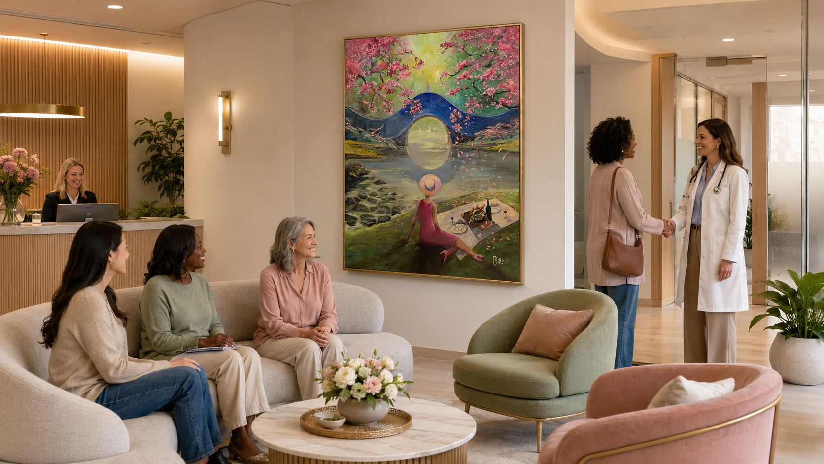 Original painting displayed in doctor's office