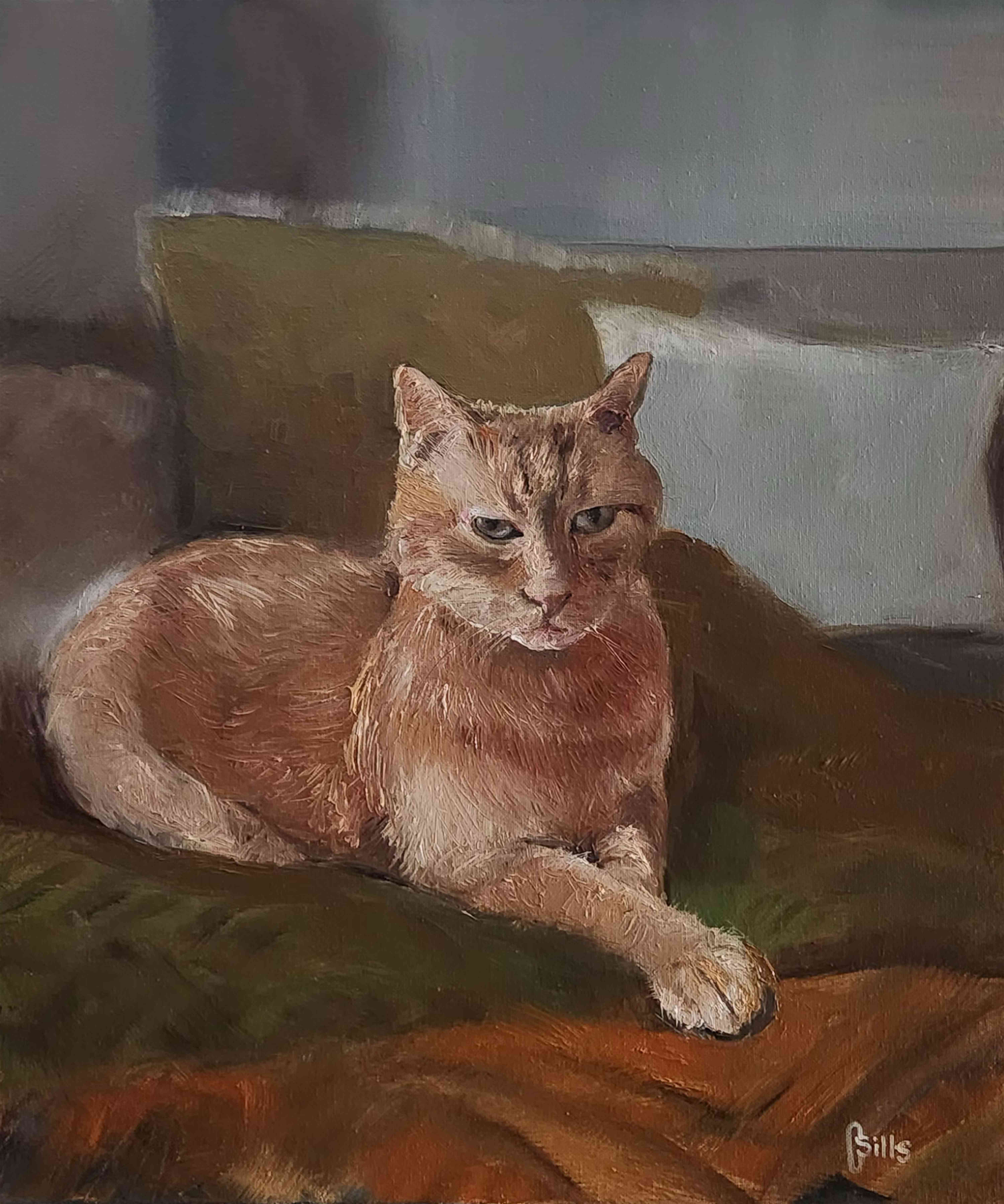 Rouge Gato, commissioned oil portrait by Carl Sills